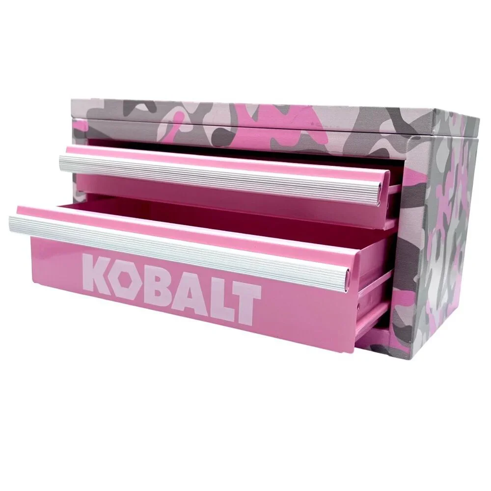 Kobalt Mini Pink Camo 2-Drawer Tool Box NEW Crafts Grooming CUTE